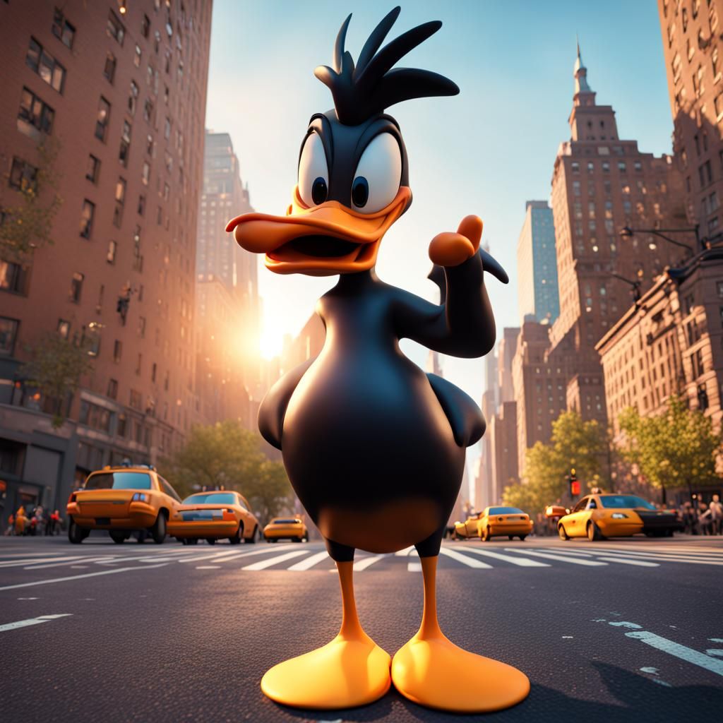 Daffy Duck takes NYC