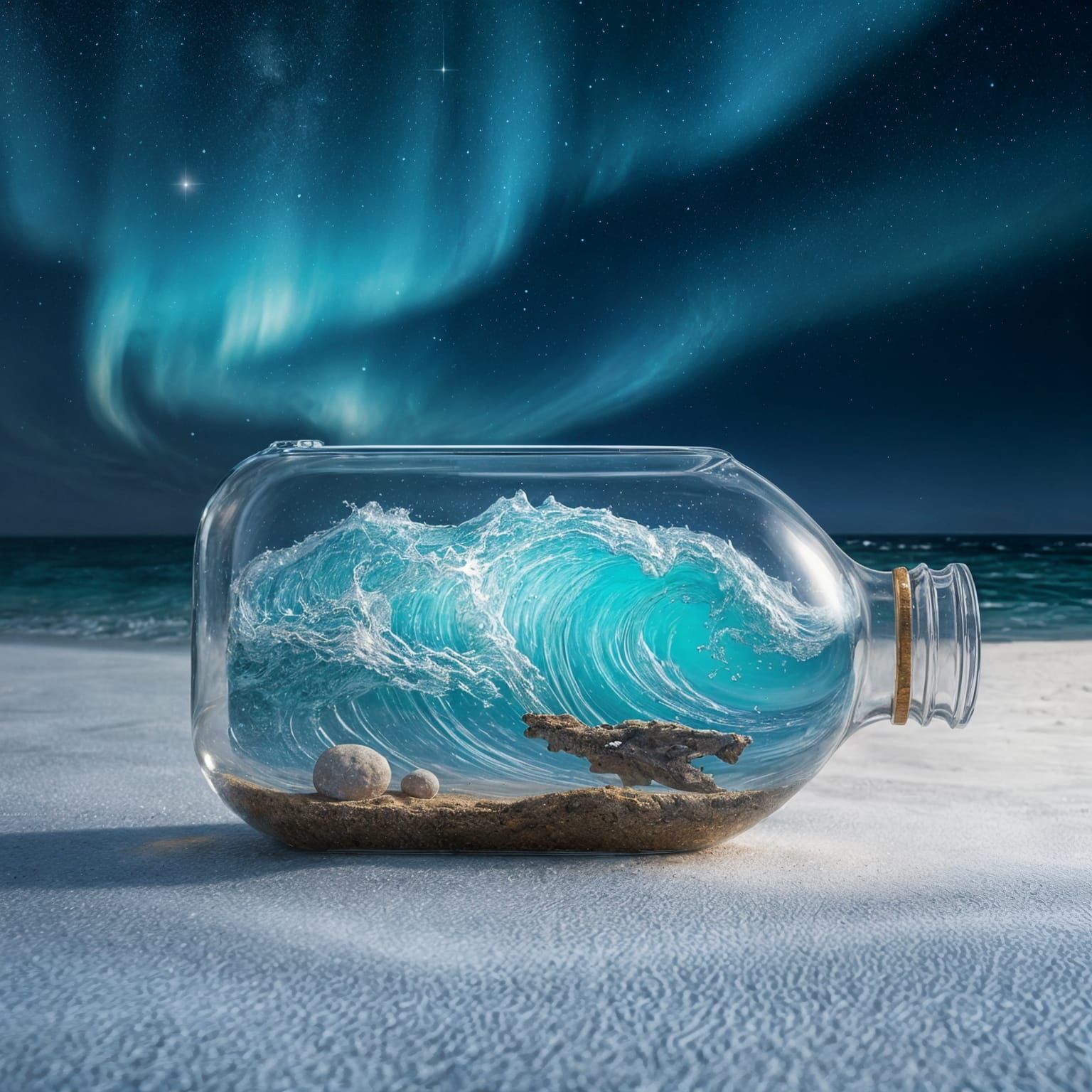 Ocean Waves and Starry Night in a Bottle