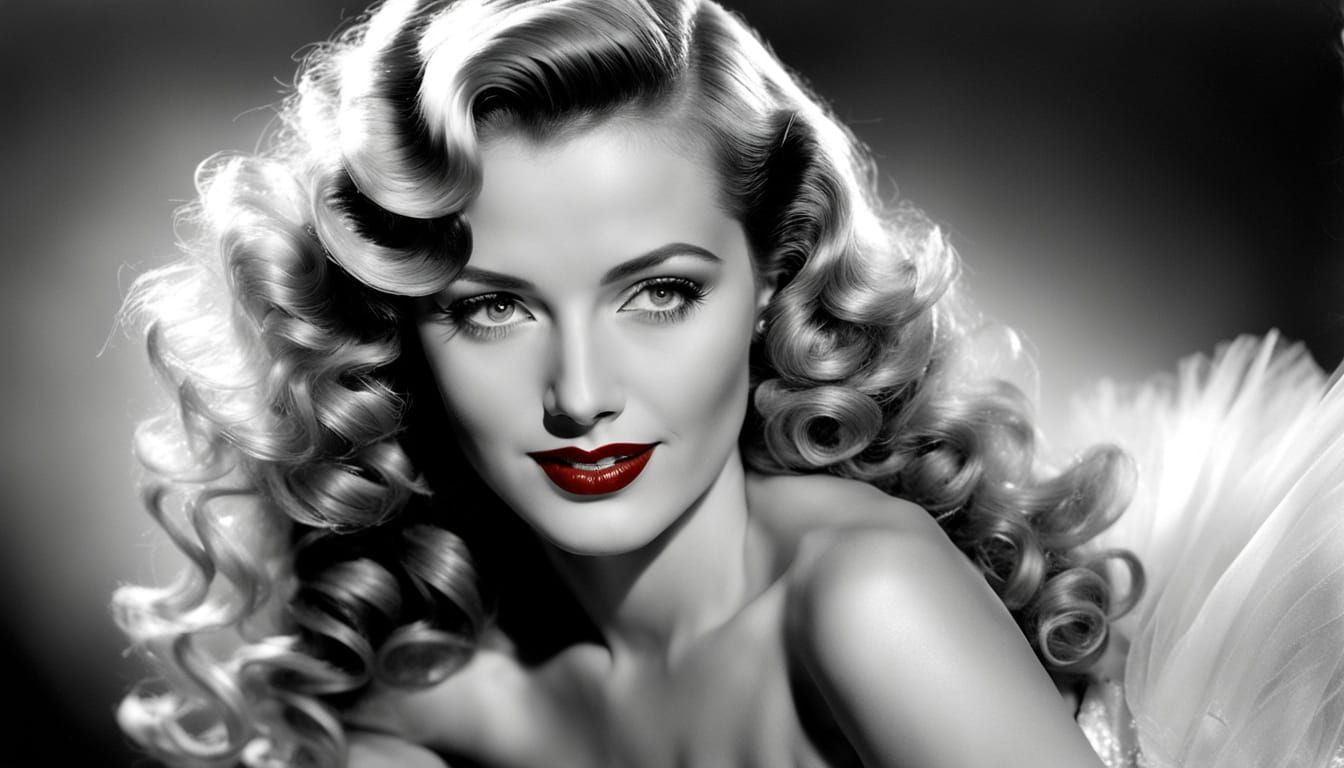 Glamorous Blonde Starlet in 1930s Hollywood Style