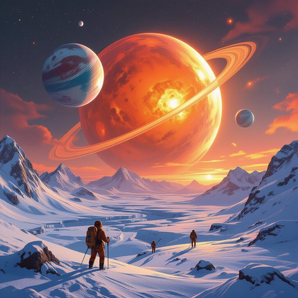 Three Giant Planets Orbiting a Red Sun