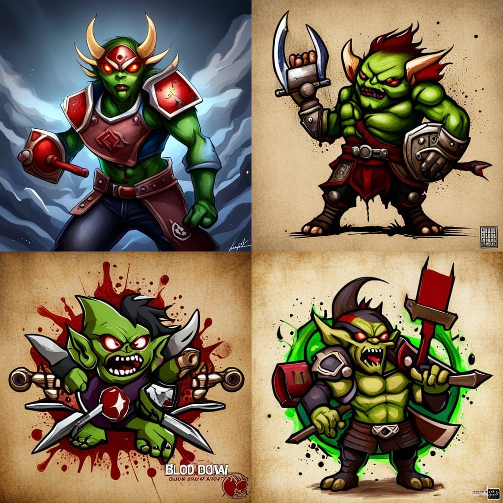 Blood Bowl Goblin Team Logo in Anime Style
