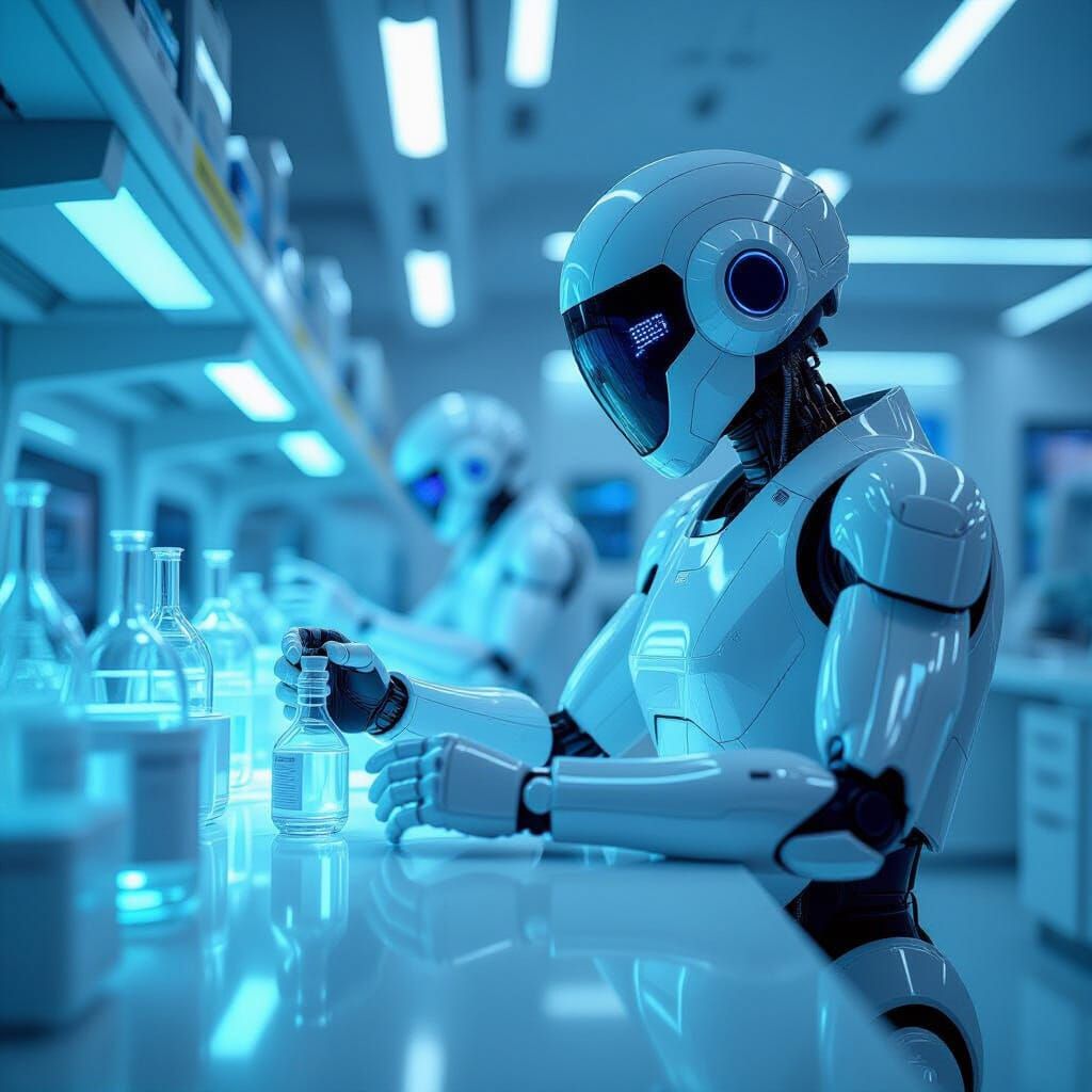 Futuristic Robot-Run Vaccine Lab