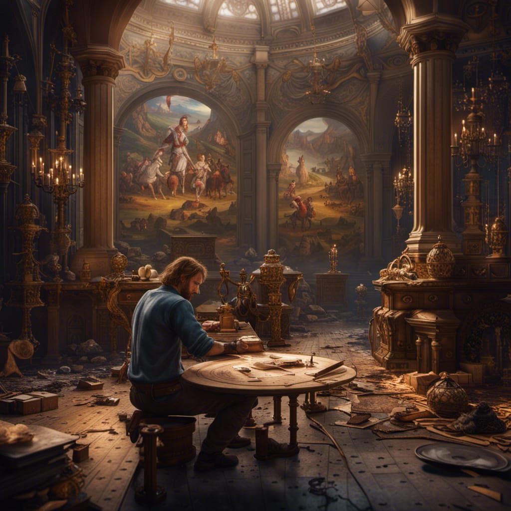 Renaissance Artist's Detailed Matte Painting