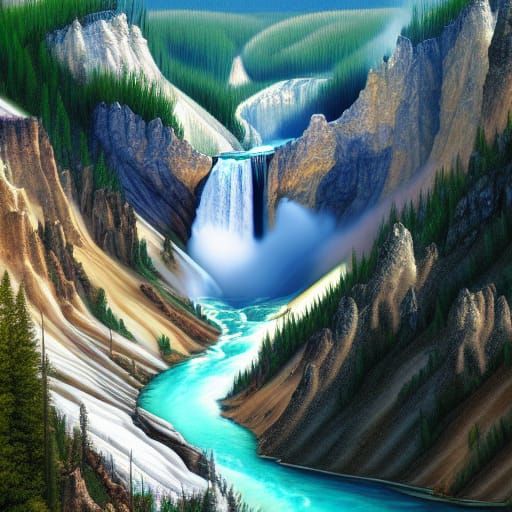 Detailed Matte Painting of Yellowstone