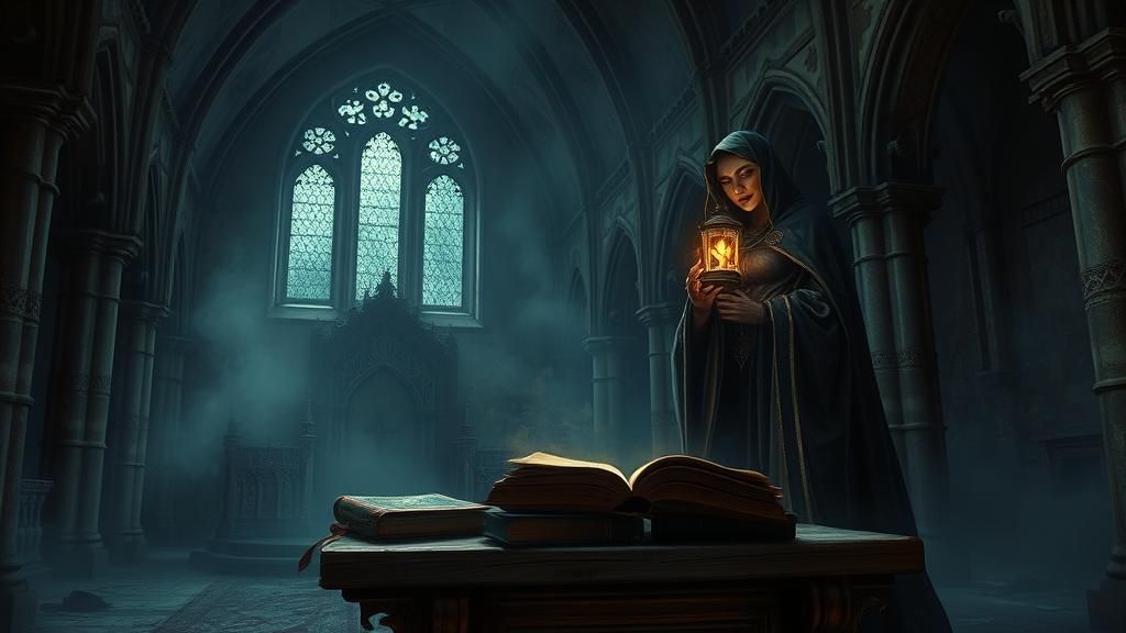Sorceress in Cathedral with Ethereal Lantern