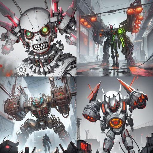 Cyborg Killer Clown in a Futuristic, Gory, Machine-Like Worl...