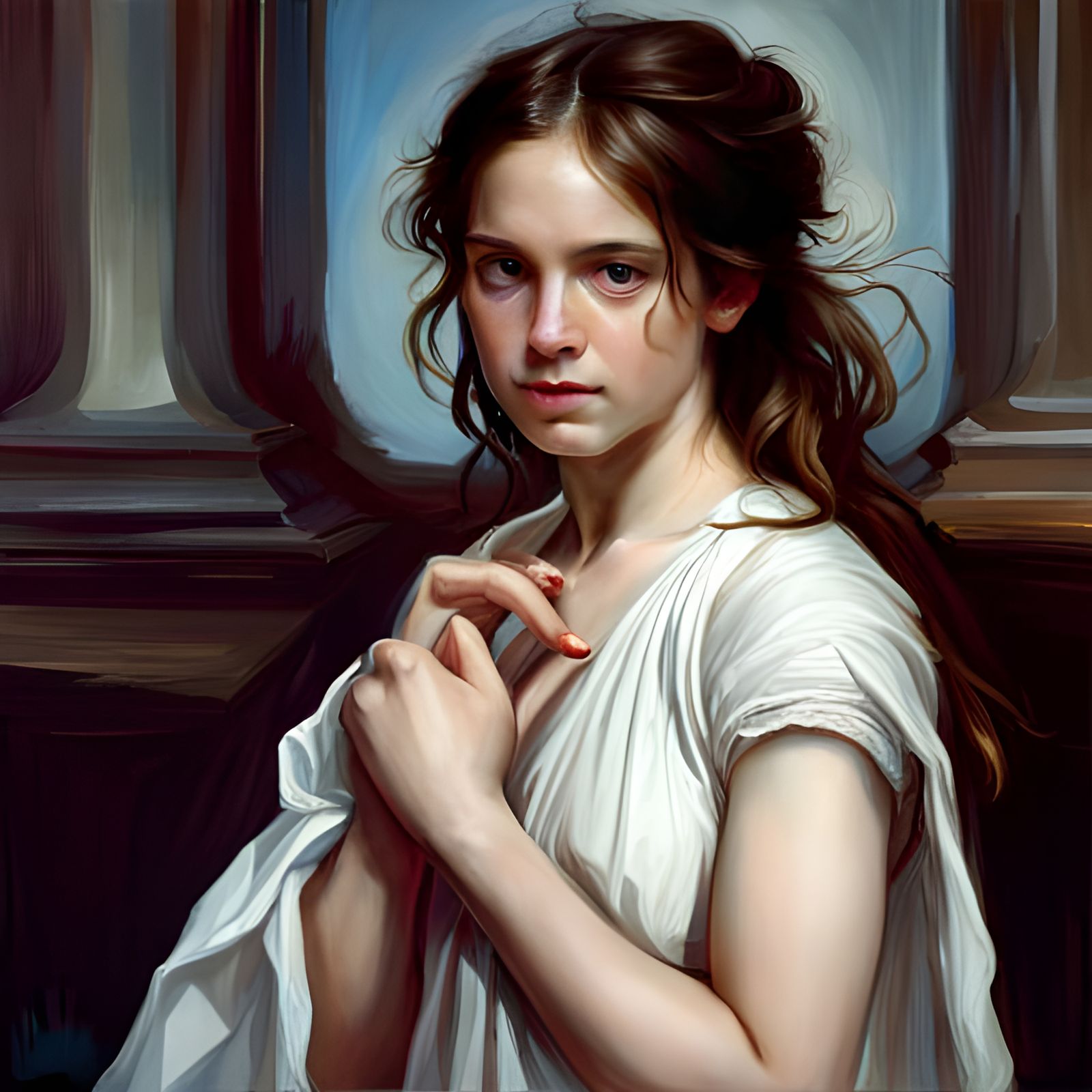 Innocent Woman: A Hyperrealistic Fantasy Portrait