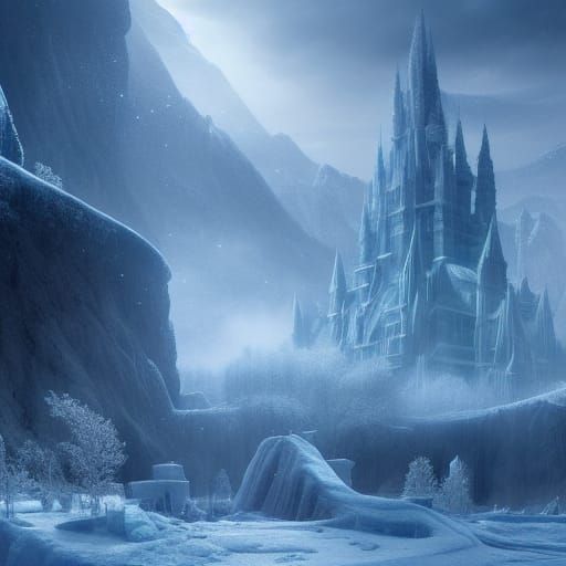 Epic Frozen World: Dramatic Digital Matte Painting
