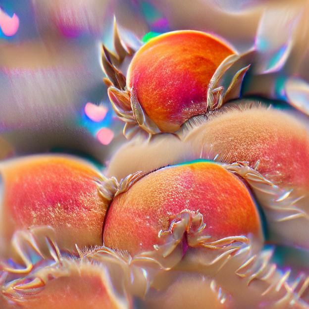Cute Peach with Kawaii Face
