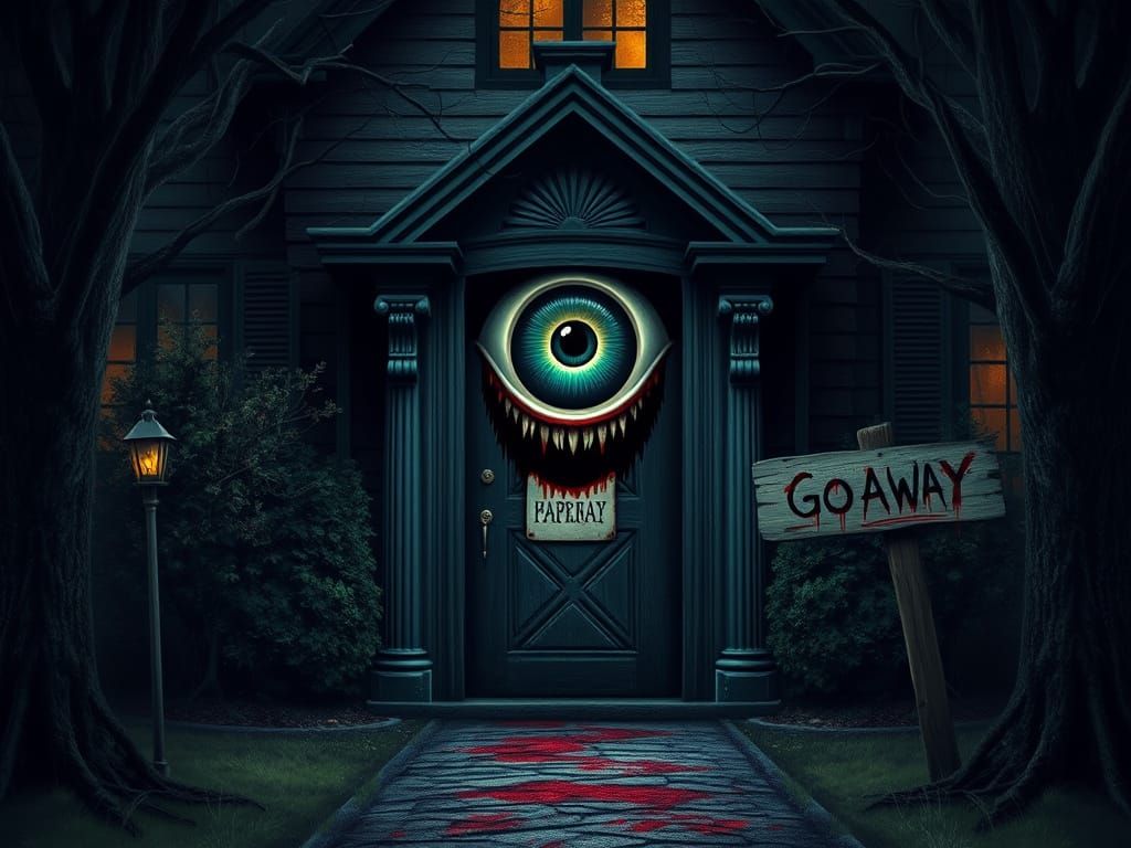 Spooky Cyclops Door Invites or Warns Visitors