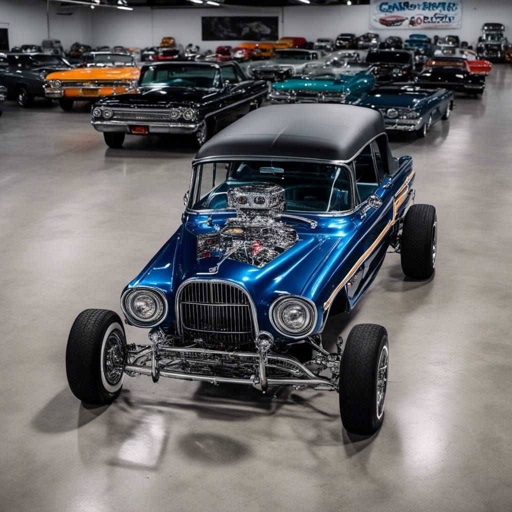 Detailed Rat Rod Lowrider with Custom Paint