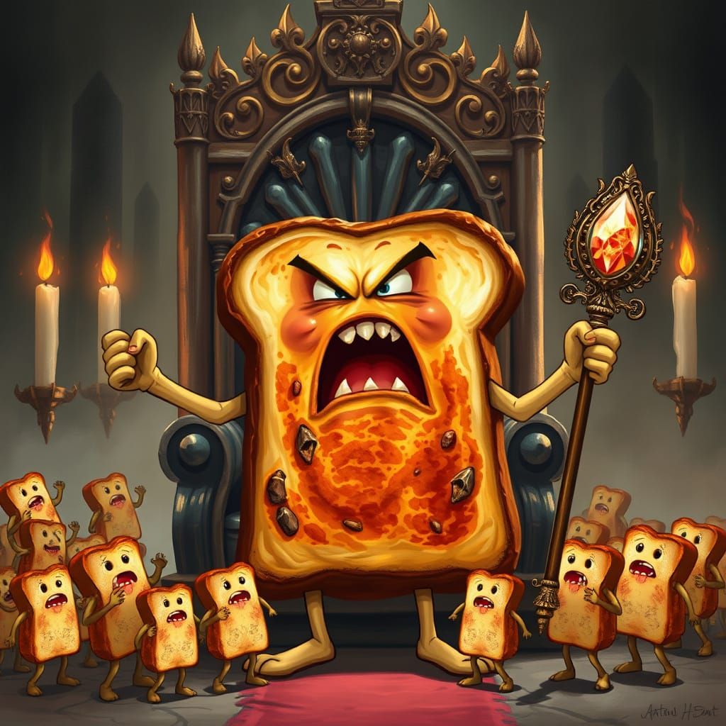 Angry Toast King Rules Over Crumbly Kingdom