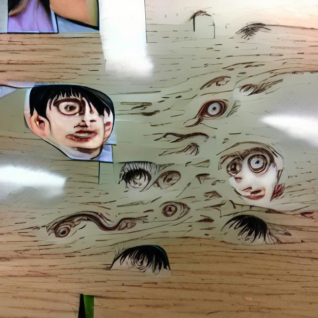Unsettling Classmates in Junji Ito Manga Style