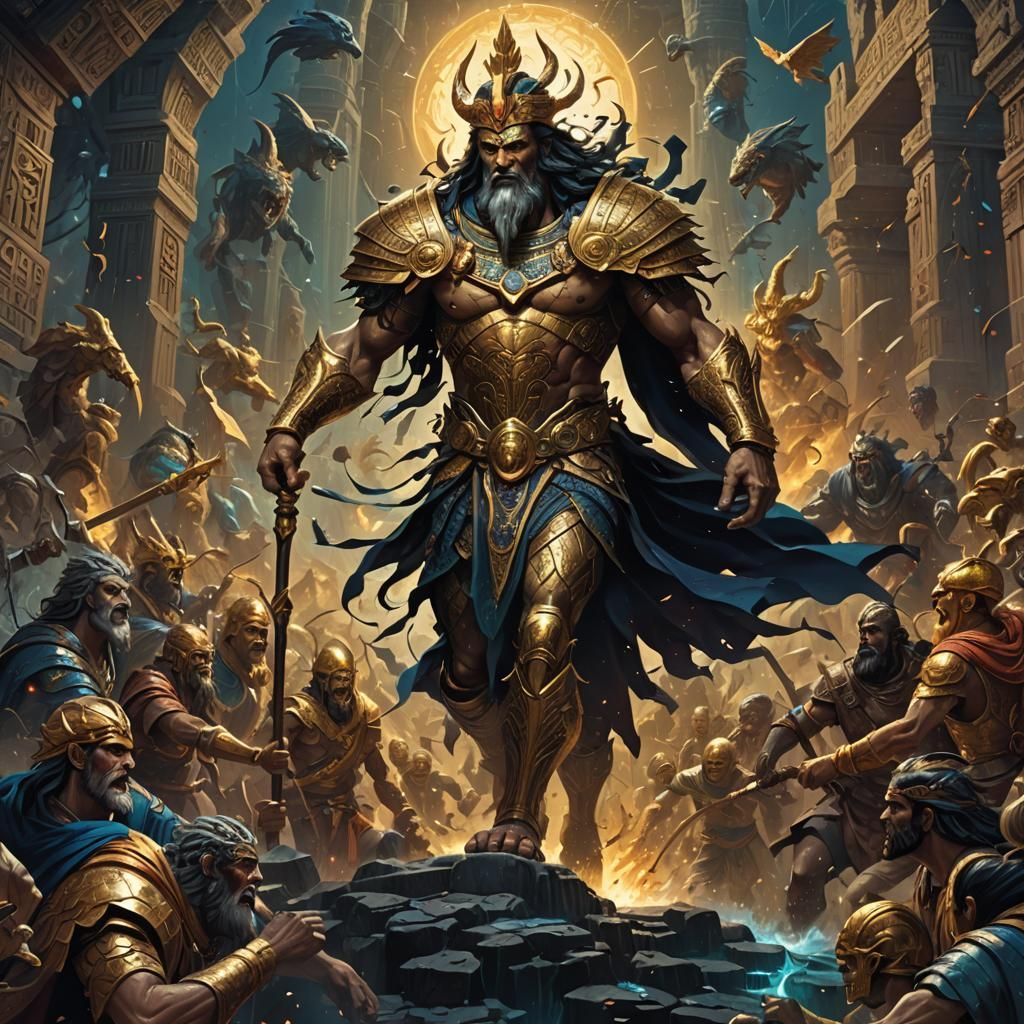 Gilgamesh's Perilous Quest for Immortality: Dark Fantasy Art