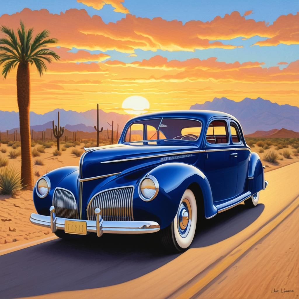 1940 Lincoln Zephyr: Hyper-detailed Automotive Illustration