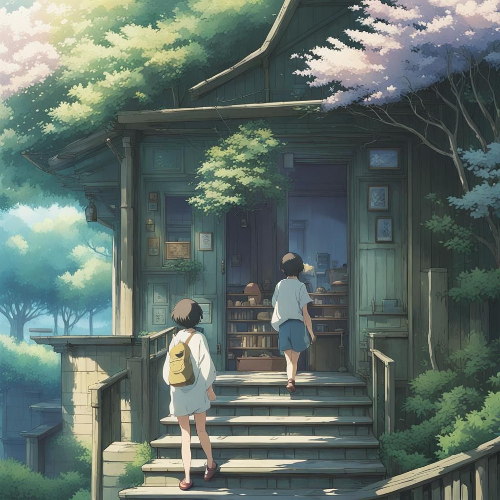 Anime Key Visual in Ghibli Style