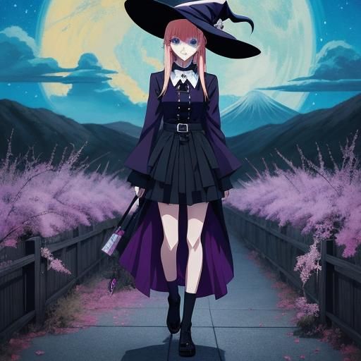 Modern Witch in Anime Style