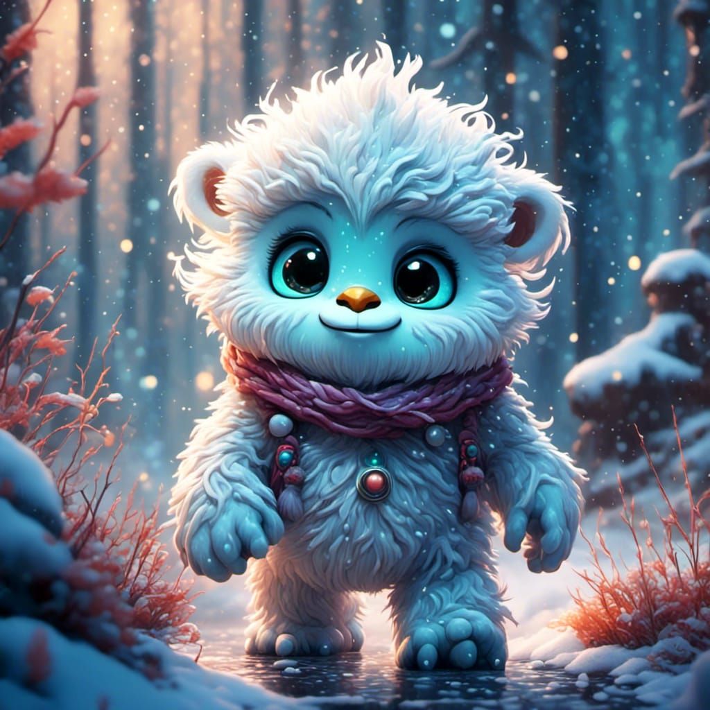 Adorable Baby Snowman in Winter Wonderland