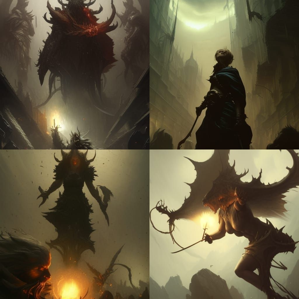 Dark Fantasy Concept Art: Good vs. Evil