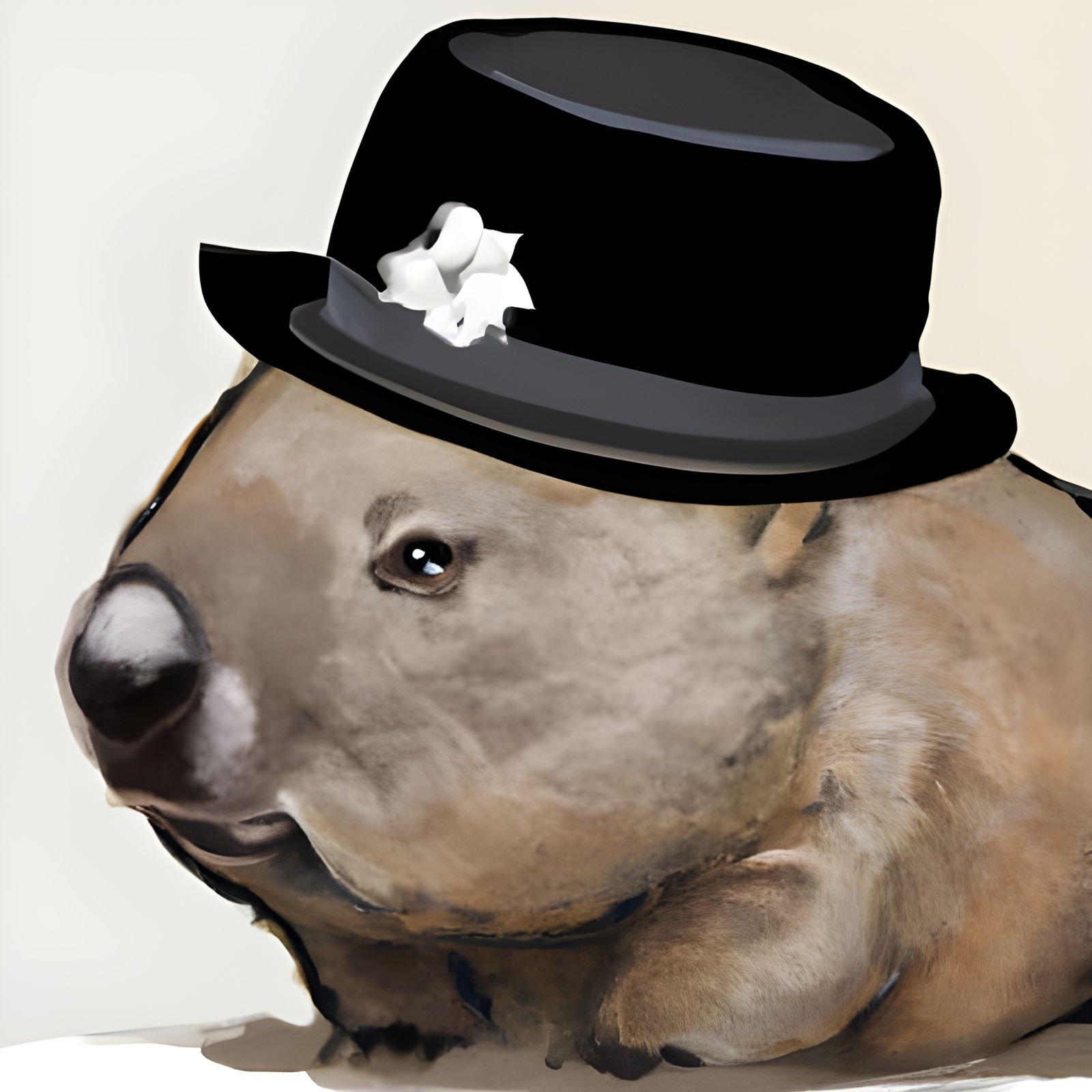 Wombat wearing hat