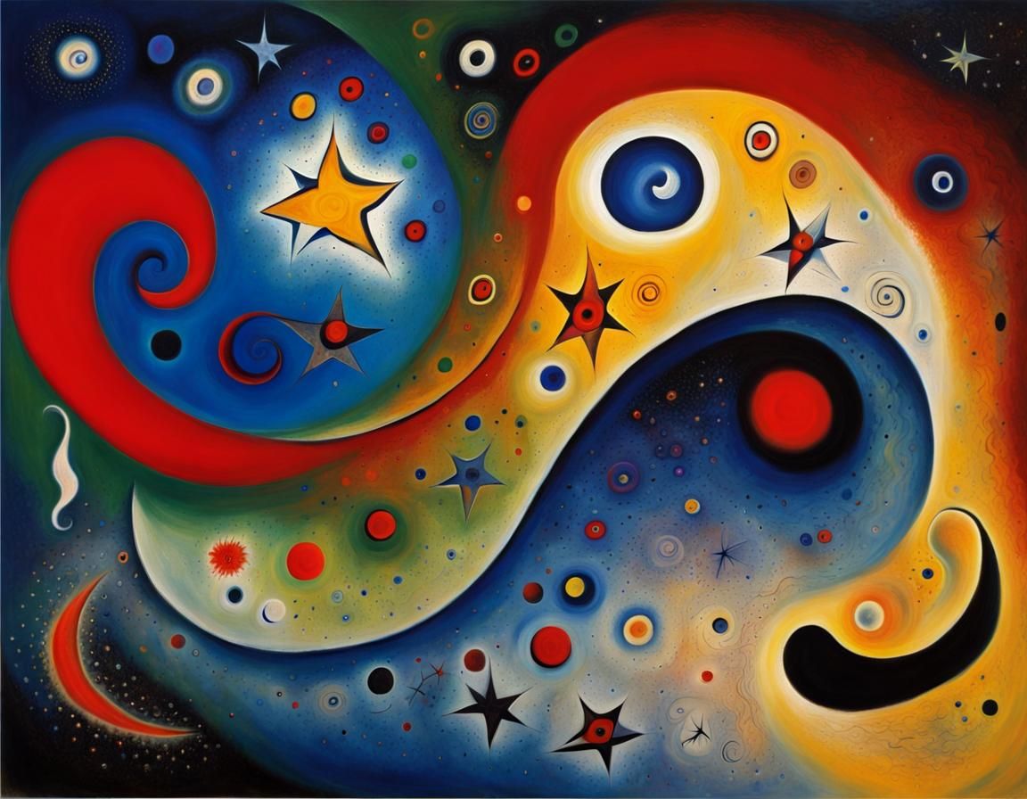 Mystical Star Spiral in Surreal Oil Painting Style