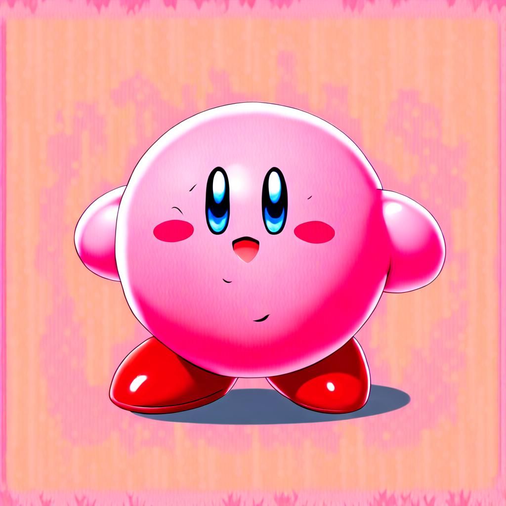 Pink Kirby with Red Feet