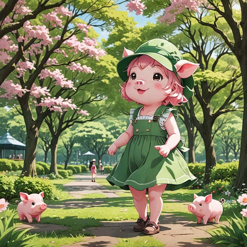 Pyua Out For a Walk in The Park