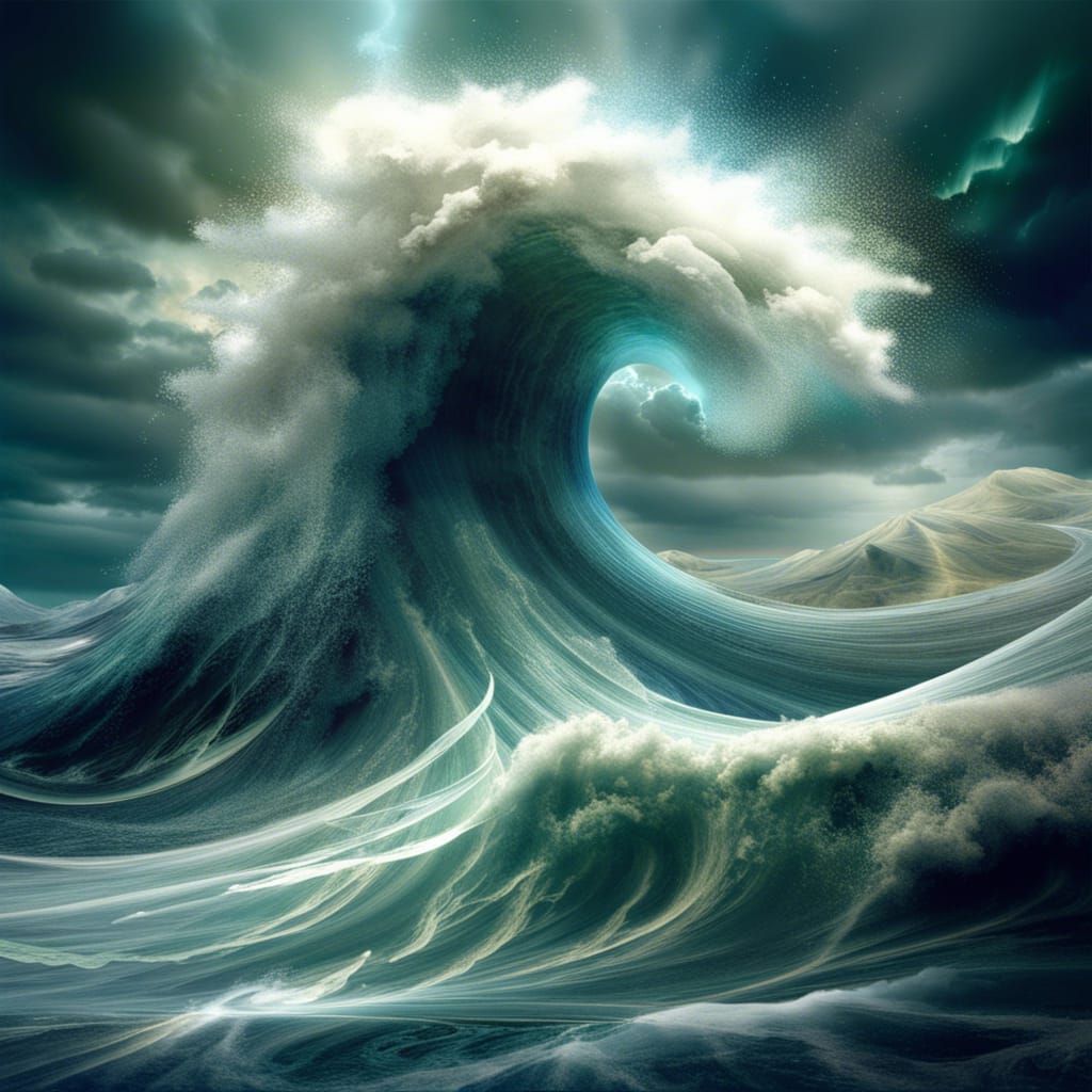 Imaginary Wave Storm: Poetic Aura Masterpiece