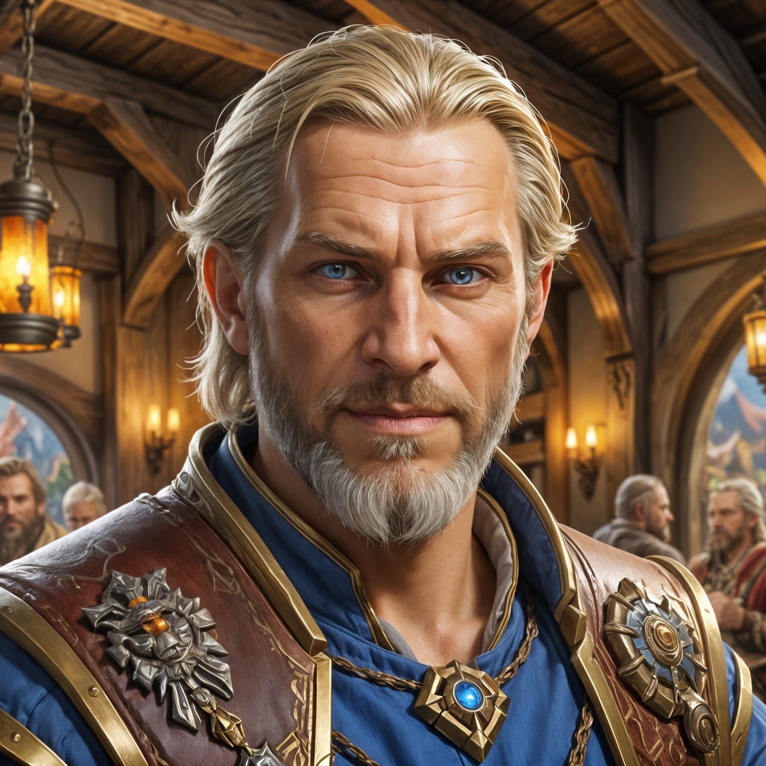 Charismatic Innkeeper Portrait in Warcraft Style