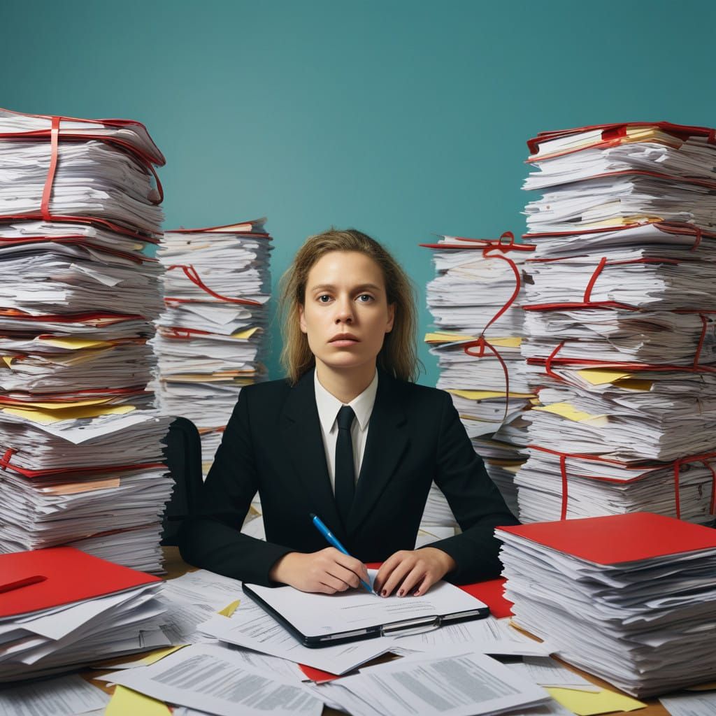 A Woman Buried Under Red Tape