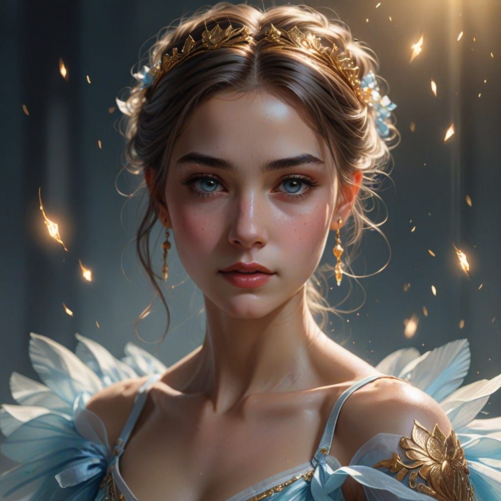 Surreal Ballerina in Ethereal Glow