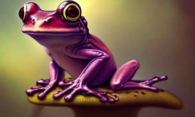 Funny Frog Meditating: Detailed Fantasy Art