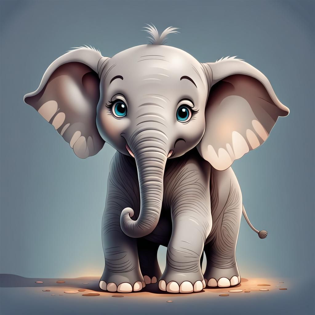 Adorable Cartoon Elephant Illustration