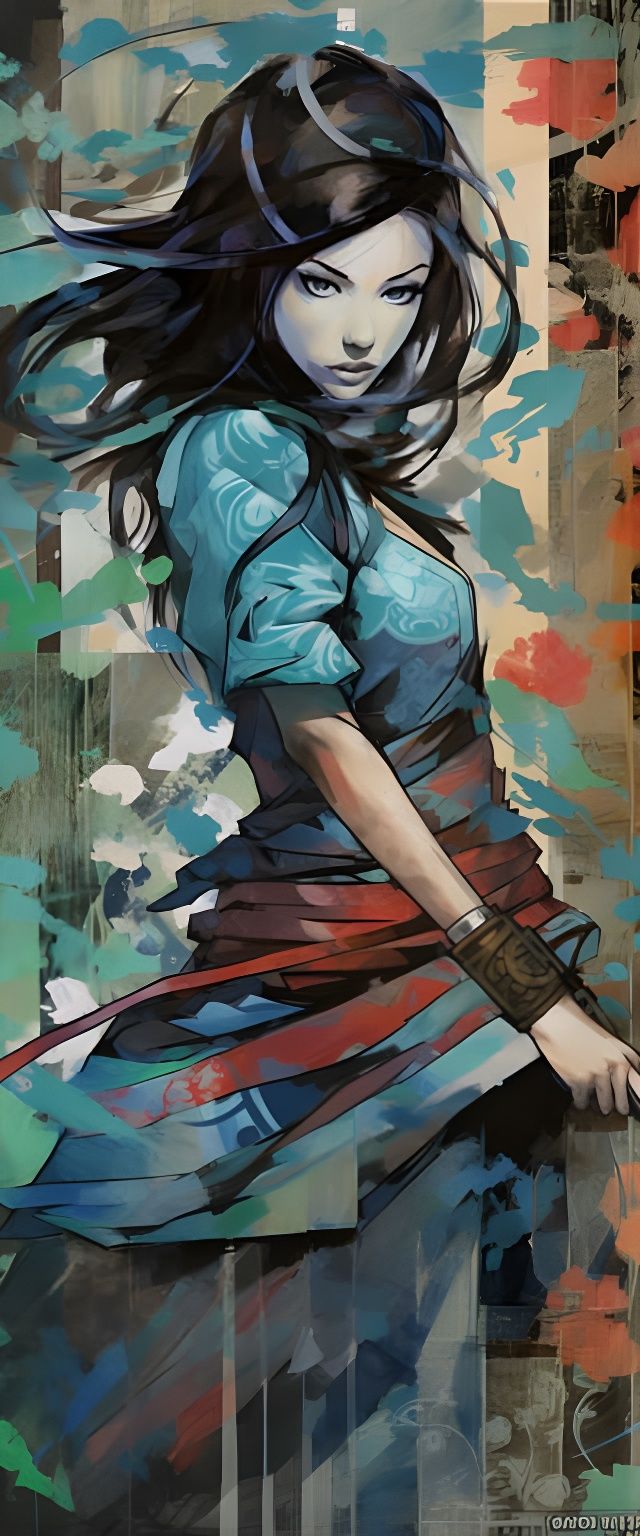 Samurai Girl: Graffiti Art Meets Ukiyo-e Woodblock