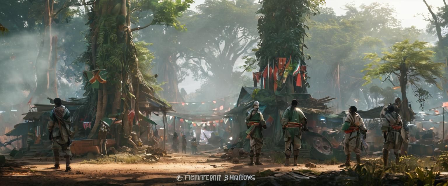 Futuristic Nigerian Village Unfolds in Neon-lit Dambe Fighte...