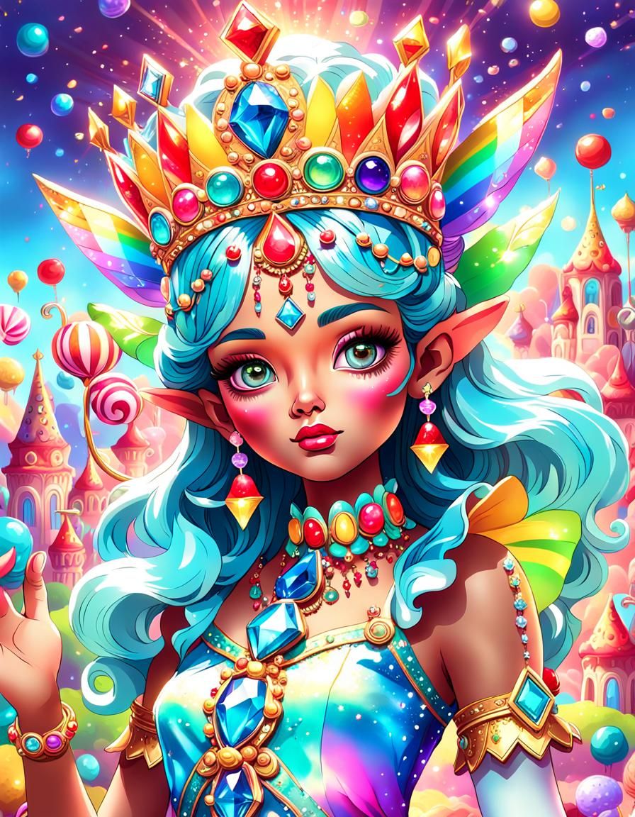 Ornate Faerie Goddess in Candy Art Style