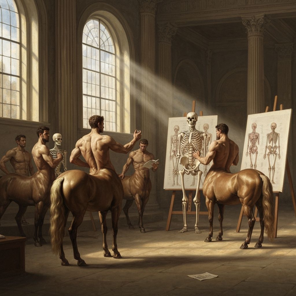 Centaurs Attend Anatomy Lecture in Classical Hall