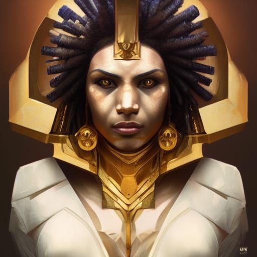 Hyperdetailed Portrait of Horus in Maximalist Style