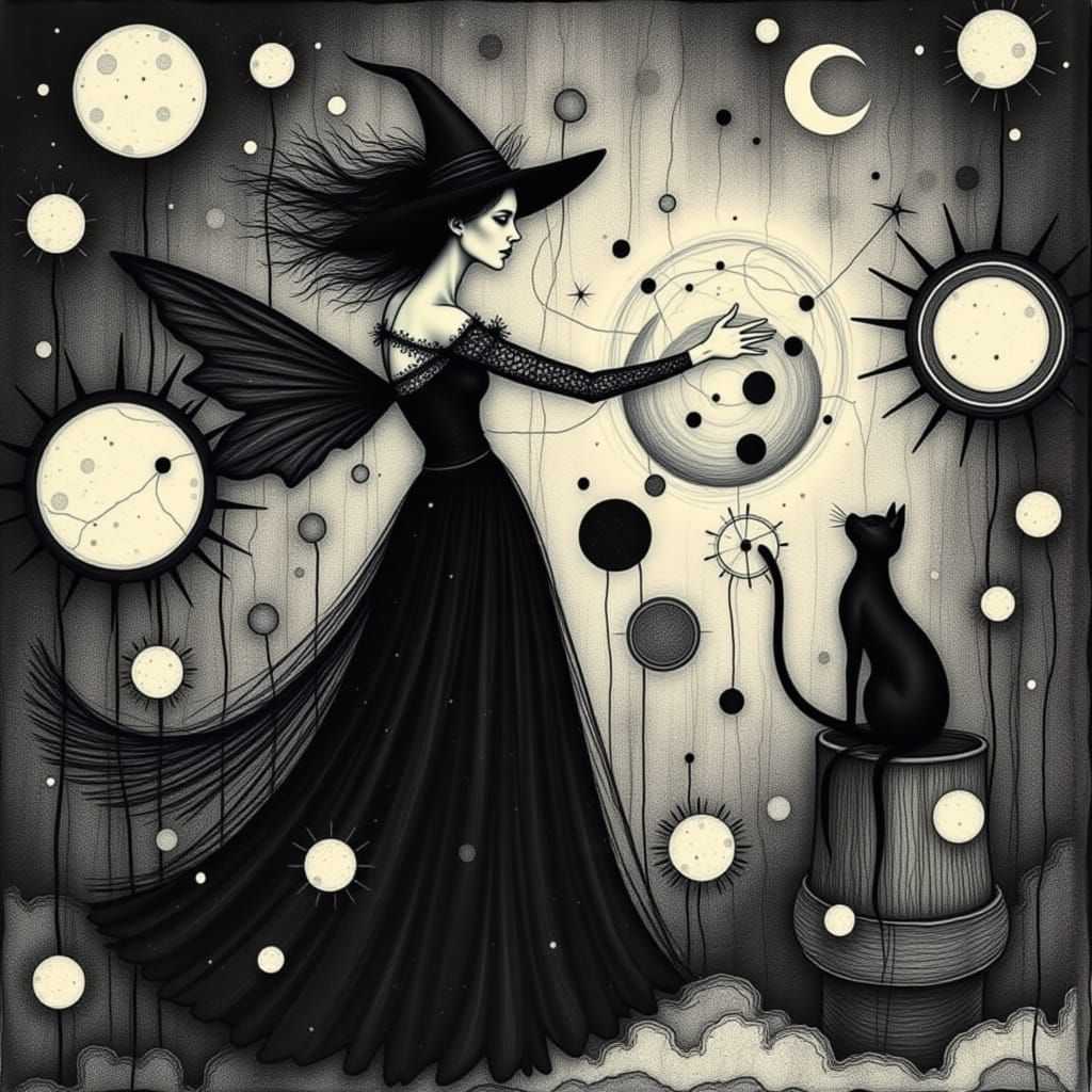Sinister Fairy Witch in Steampunk Magic Globe