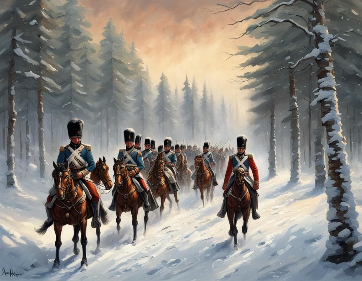 Napoleon's Russian Campaign: A Hyper-Realistic Depiction