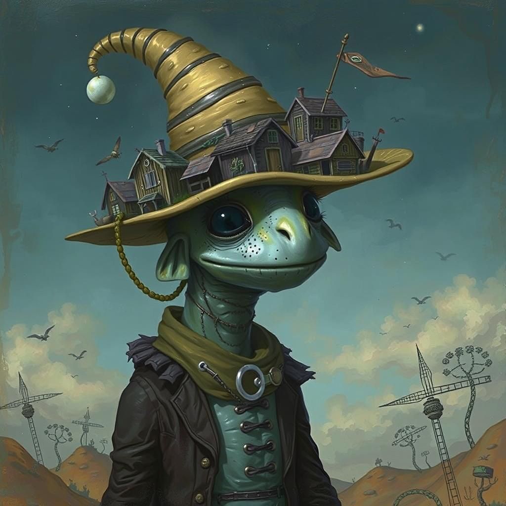 Surreal Creature's Hat: A Tiny House Village