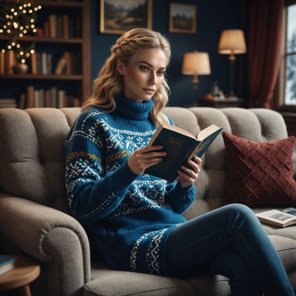 Swedish Woman Reading: Detailed Matte Painting