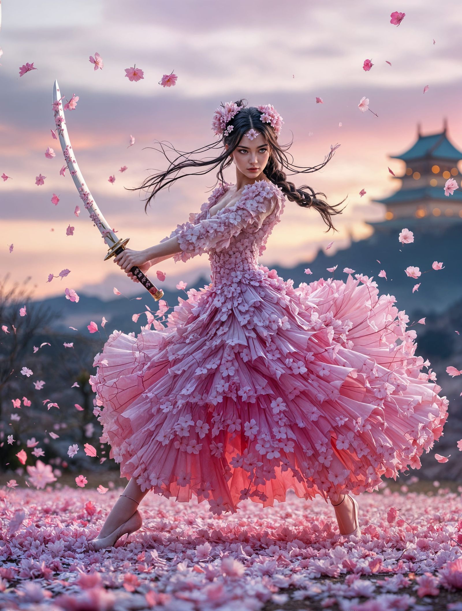 Dazzling Warrior Goddess in Motion