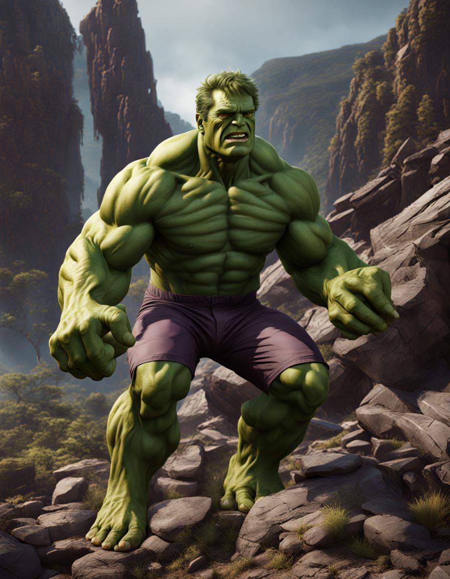 Paul Newman as The Hulk: Detailed Matte Painting