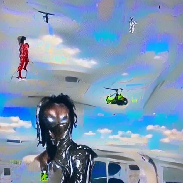 Unexpected Scene: Person in Gimp Suit Jumps From Helicopter