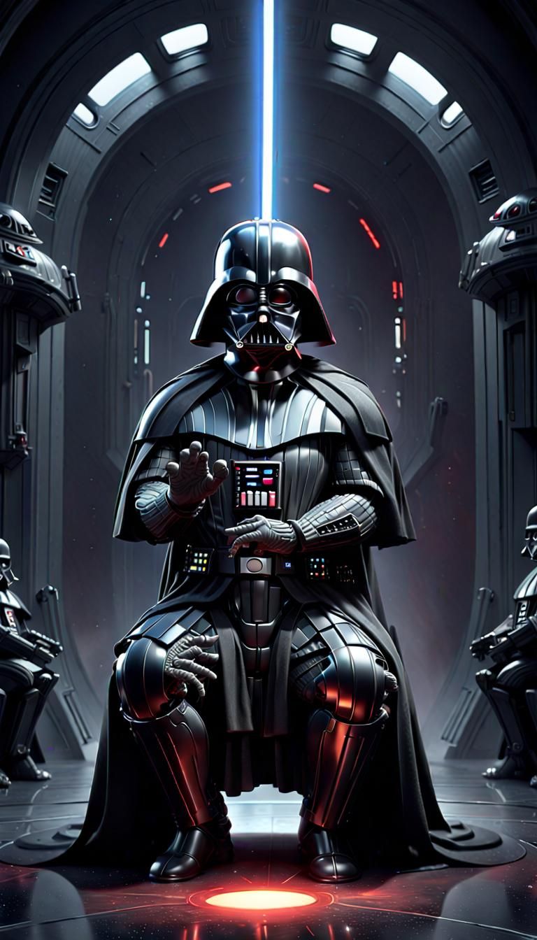 Darth Vader Kneeling: 3D Digital Art