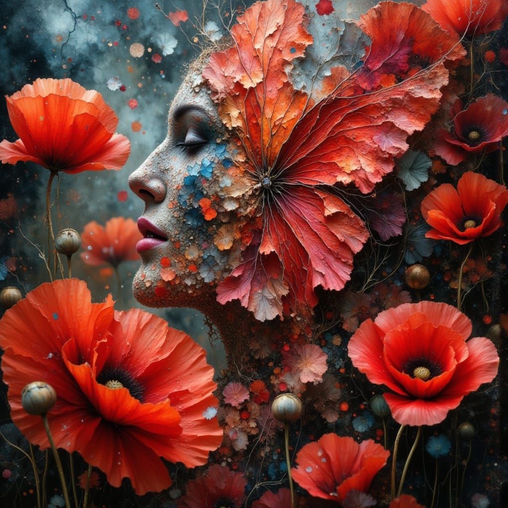 Poppy Petals Crumble Like Butterfly Wings in 3D