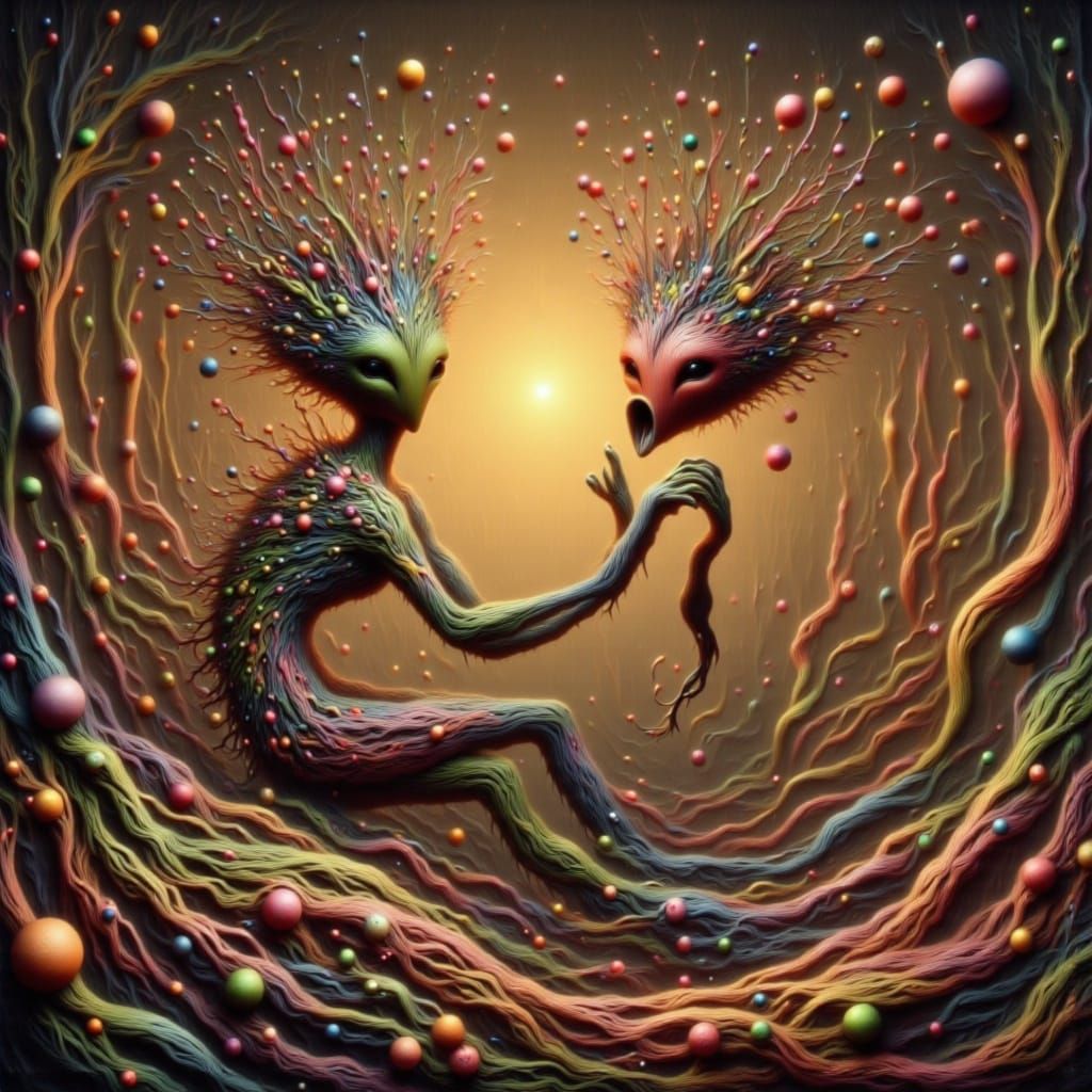 Enchanted Forest Beings in Golden Hour Light