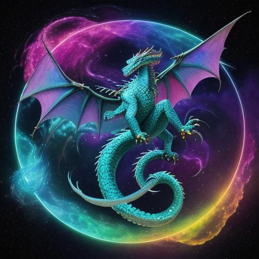 Holographic Astral Dragon by Pablo Amaringo