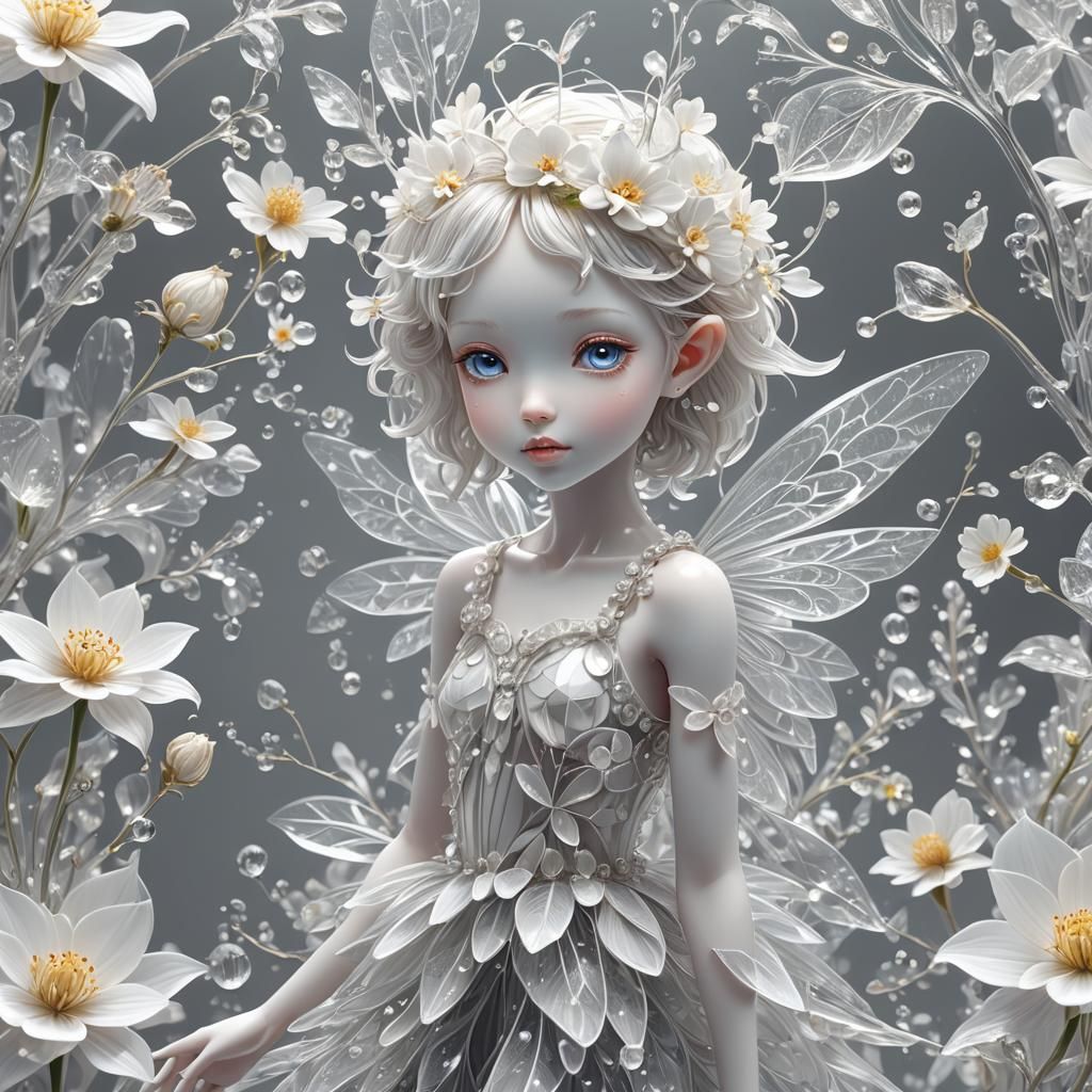 Crystal Flower Fairy: Hyperrealistic Glow Concept Art